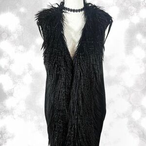 Black Faux Fur Vest